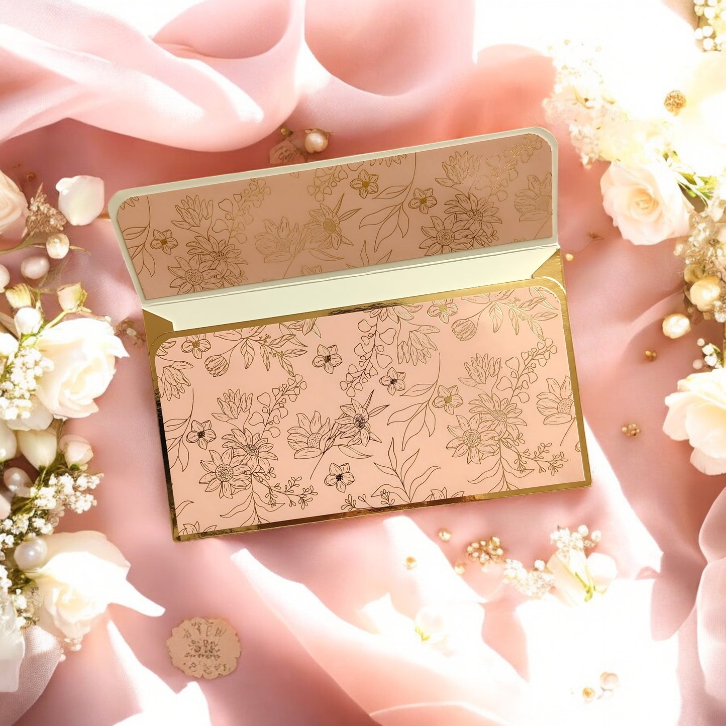 Blush Blossom- Classic Luxe Magnetic Shagun Envelope