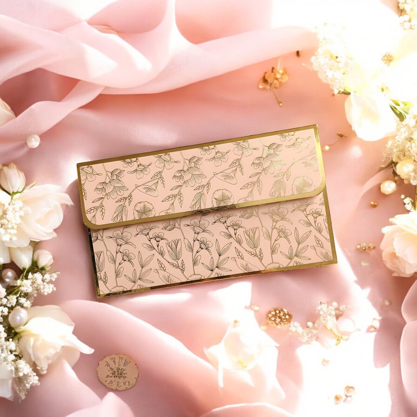 Blush Garden- Classic Luxe Magnetic Shagun Envelope
