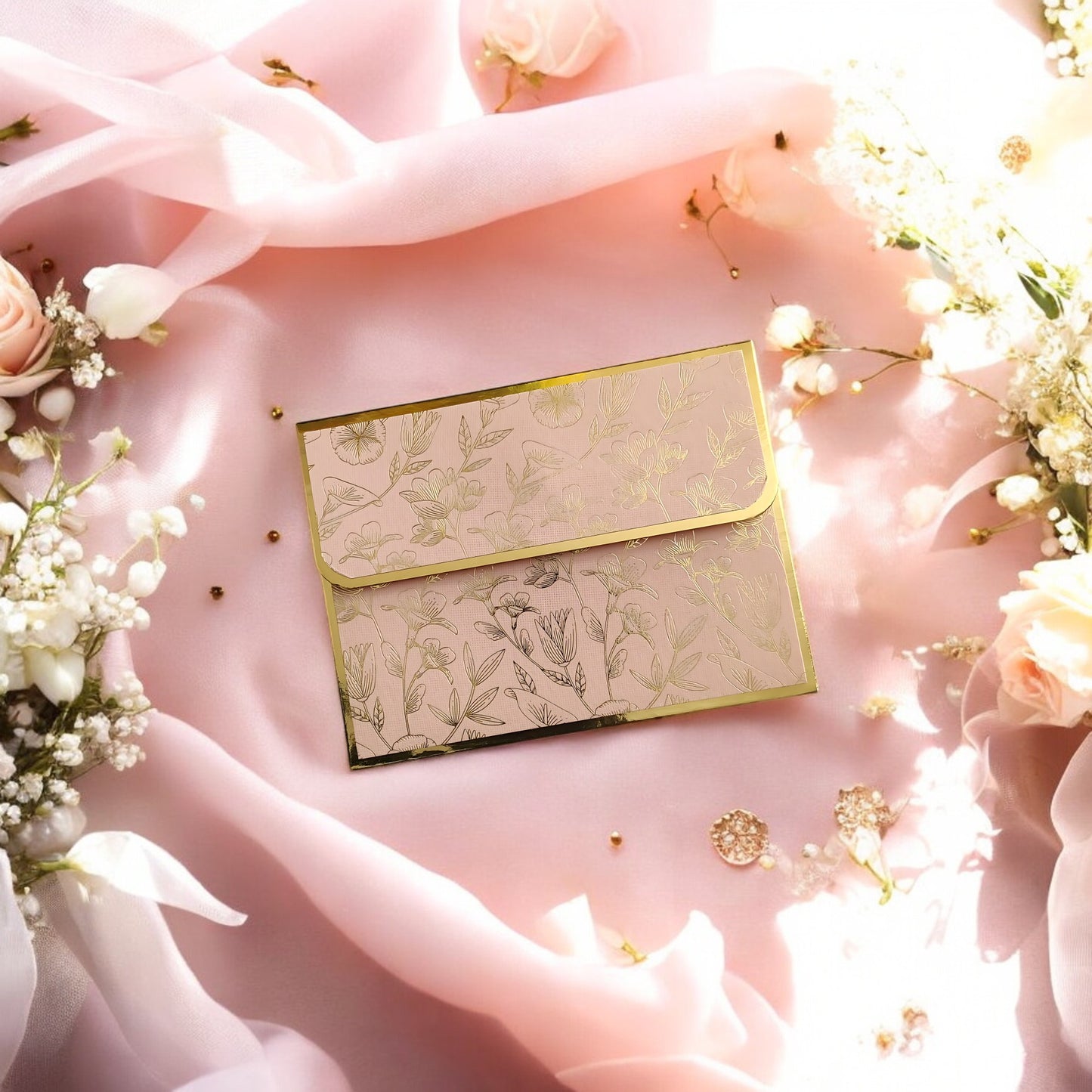Blush Garden- Petite Luxe Magnetic Shagun Envelope