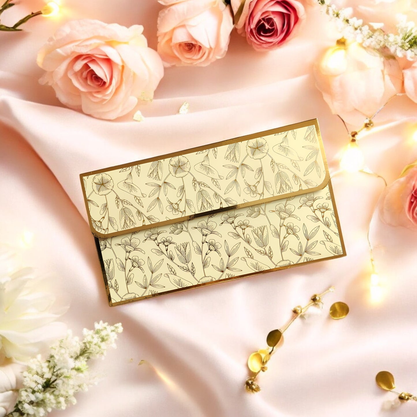 Floral Charm- Classic Luxe Magnetic Shagun Envelope