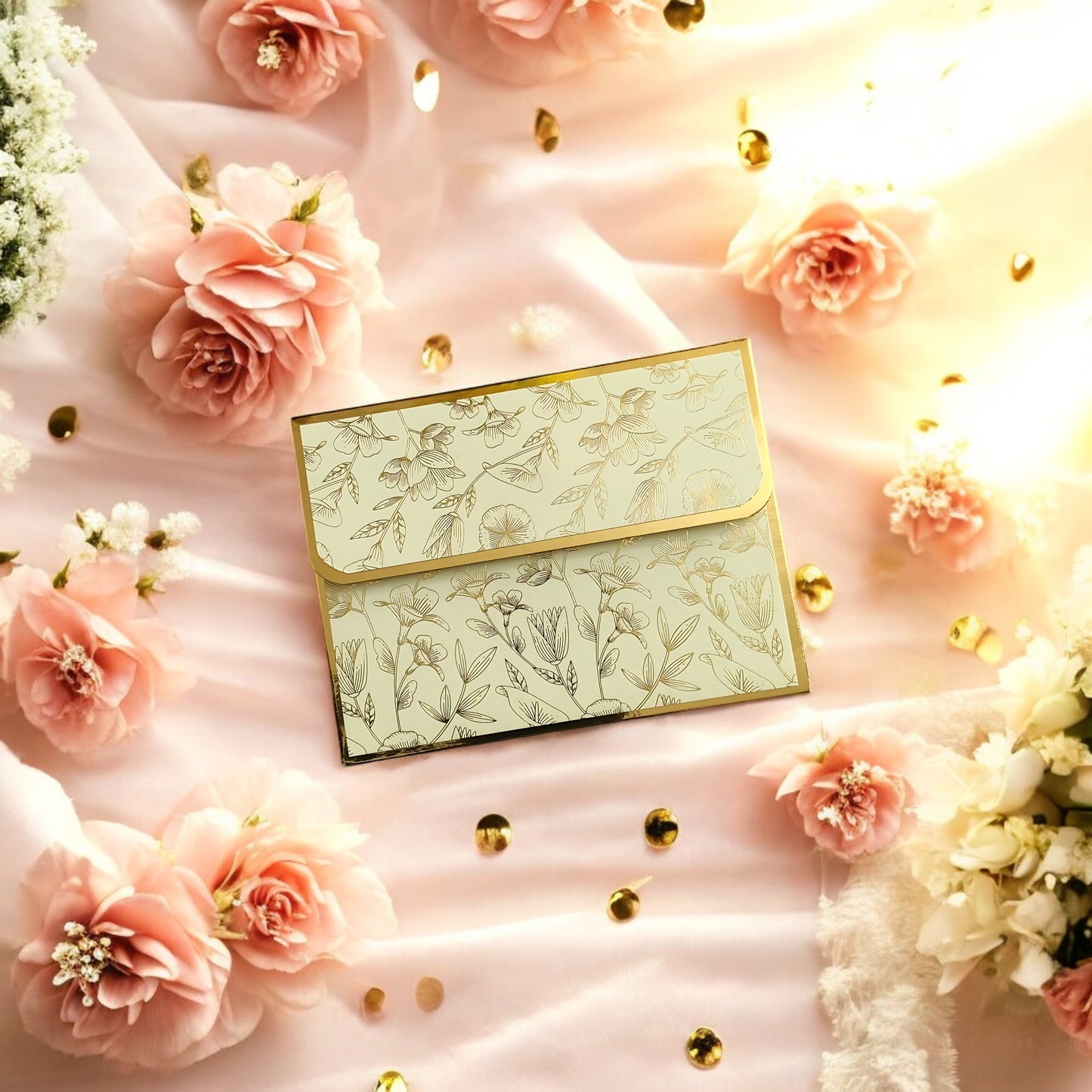 Floral Charm- Petite Luxe Magnetic Shagun Envelope