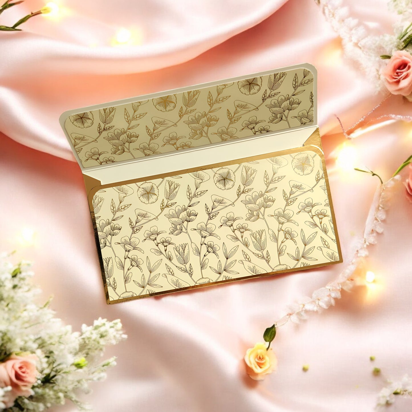 Floral Charm- Classic Luxe Magnetic Shagun Envelope