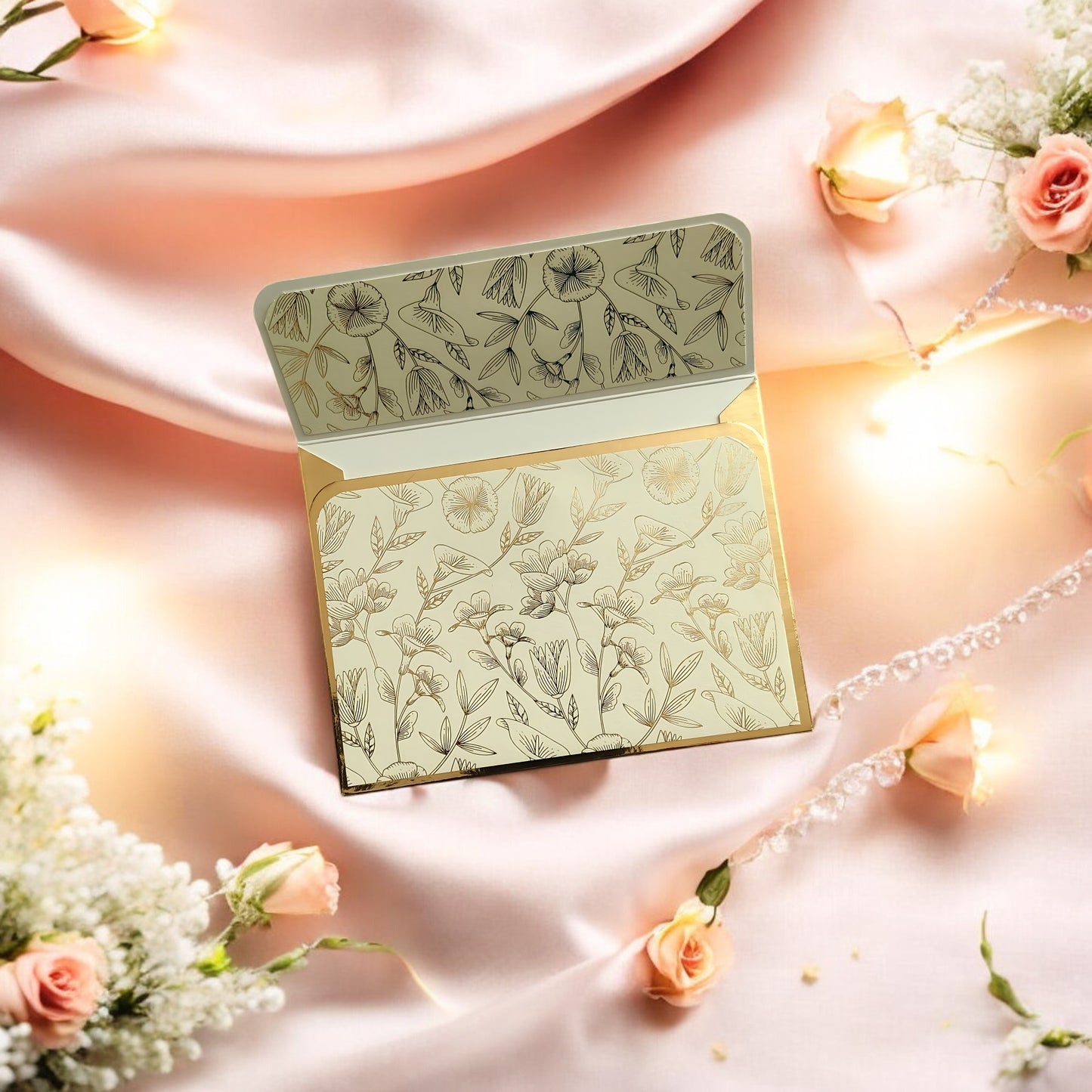Floral Charm- Petite Luxe Magnetic Shagun Envelope