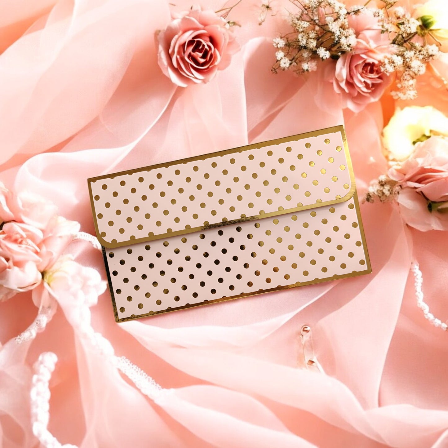 Gilded Dots- Classic Luxe Magnetic Shagun Envelope