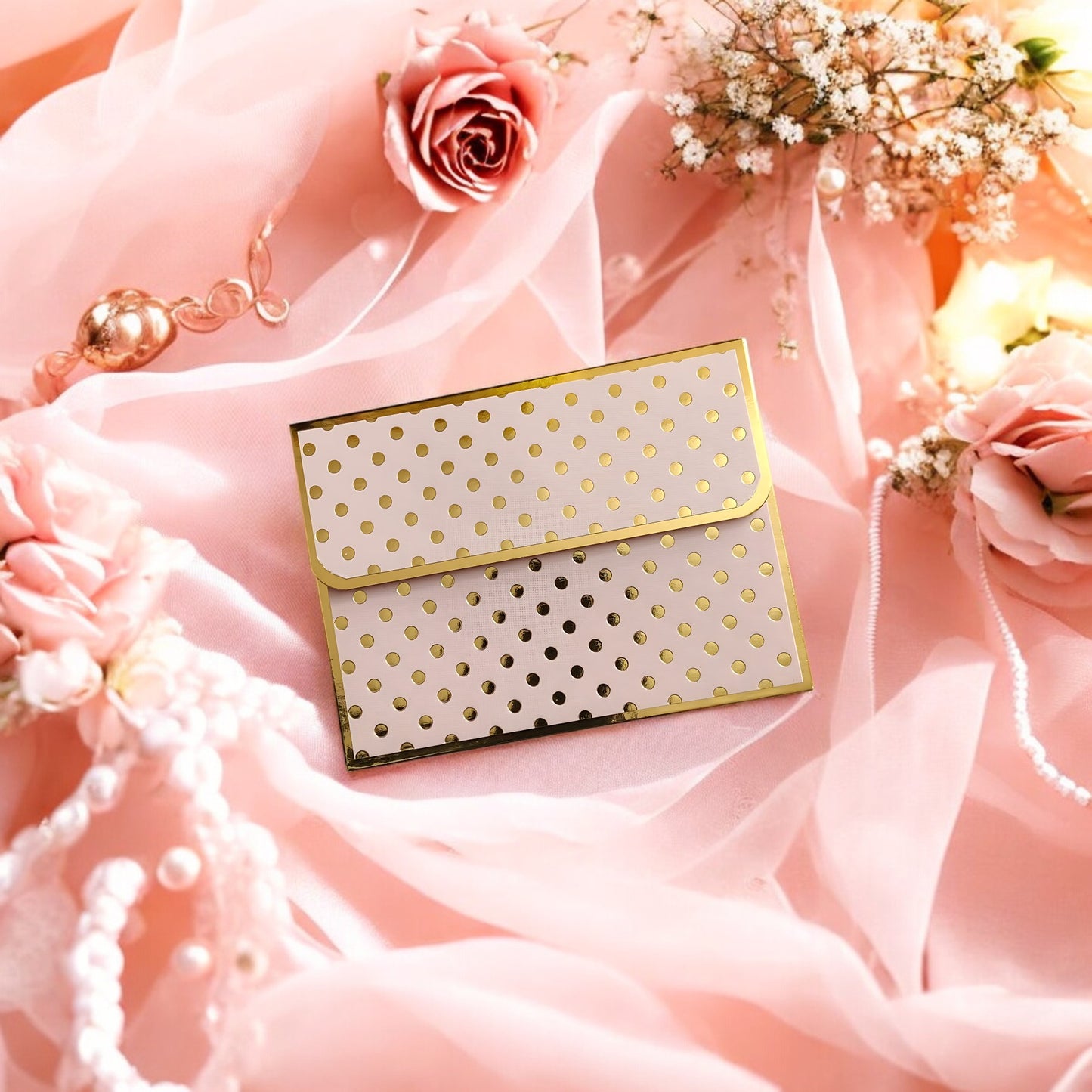 Gilded Dots- Petite Luxe Magnetic Shagun Envelope