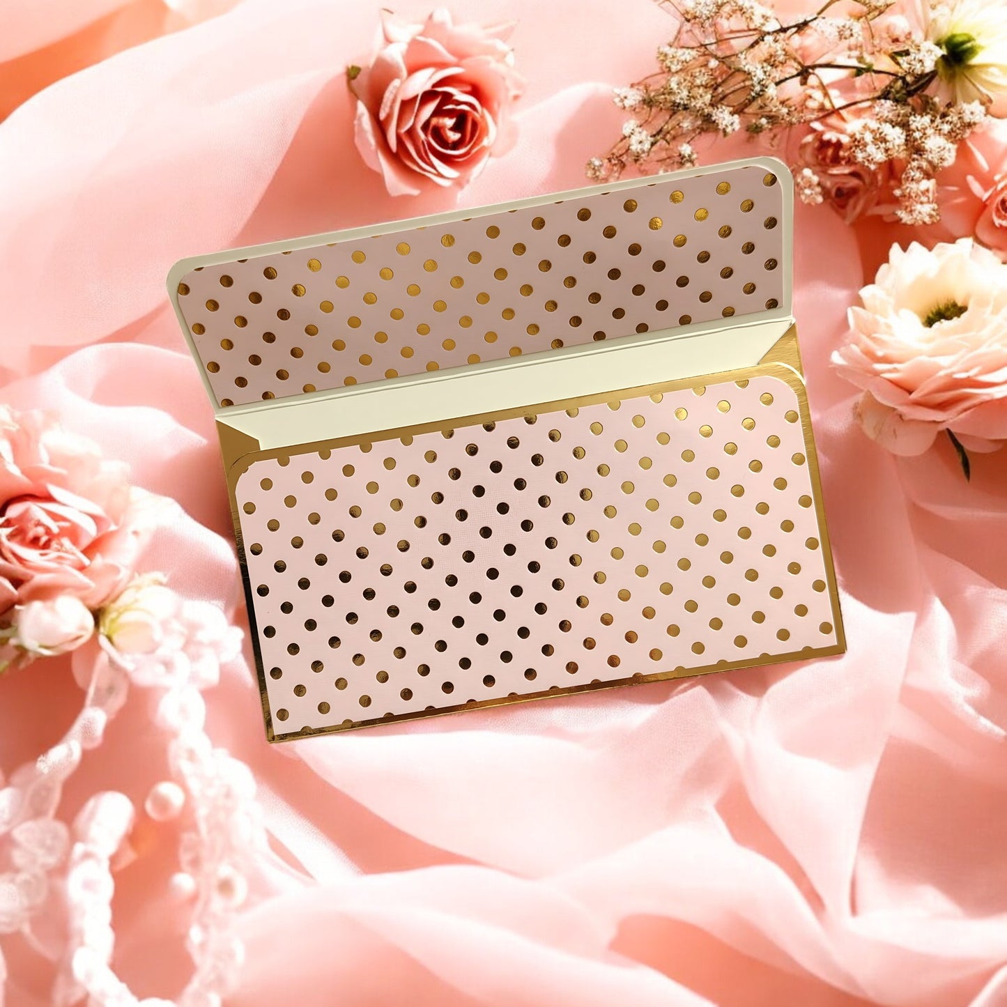 Gilded Dots- Classic Luxe Magnetic Shagun Envelope