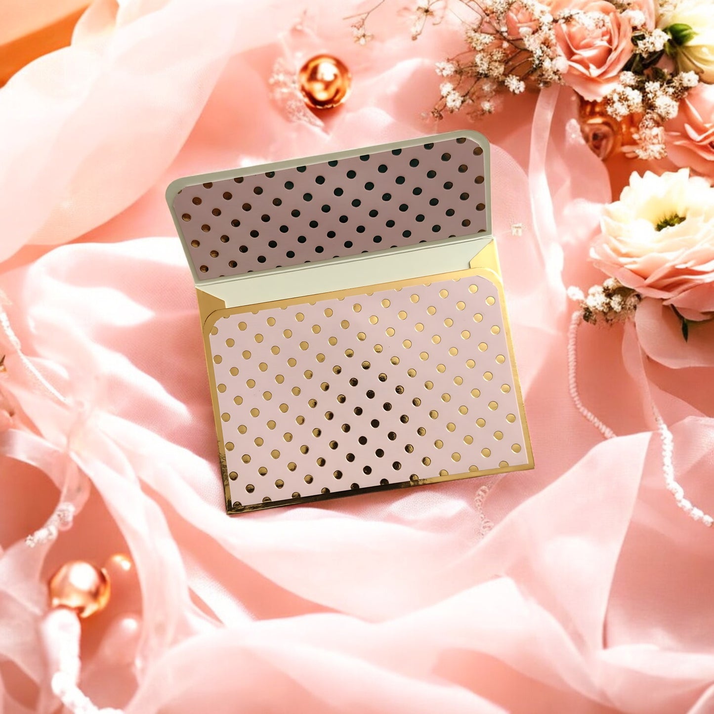Gilded Dots- Petite Luxe Magnetic Shagun Envelope