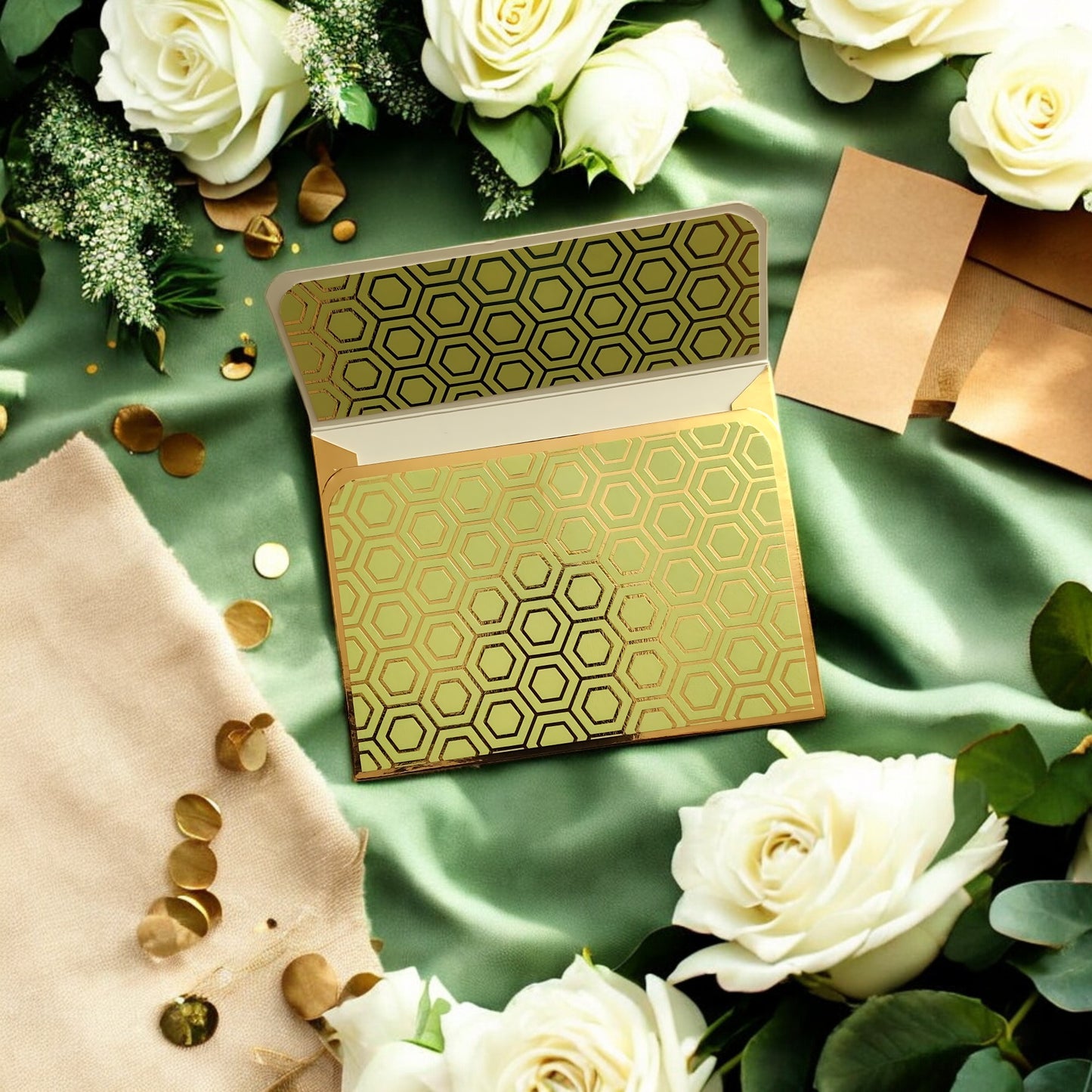 Golden Hive- Petite Luxe Magnetic Shagun Envelope