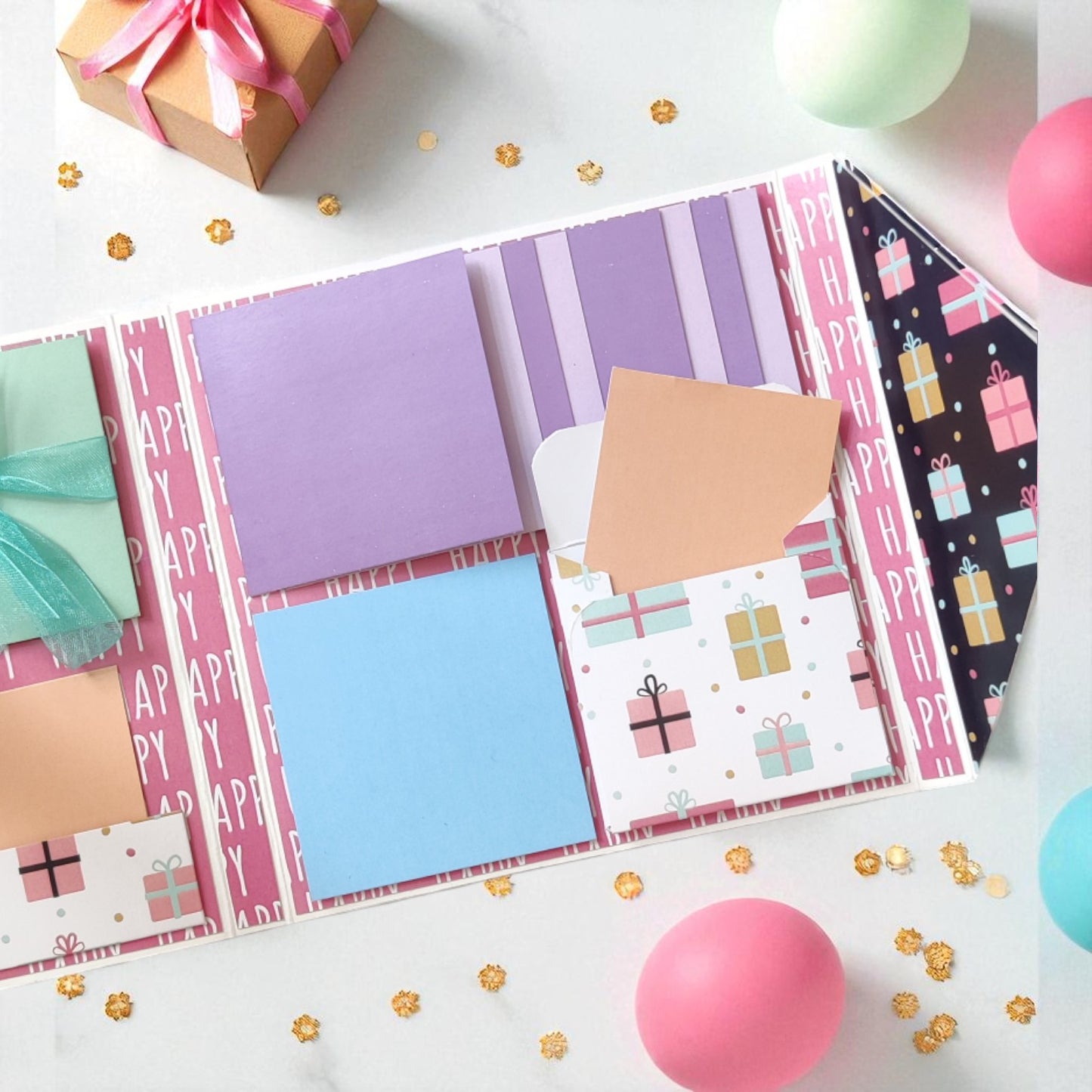 Personalized Birthday Envelope Scrapbook Card – Design 07