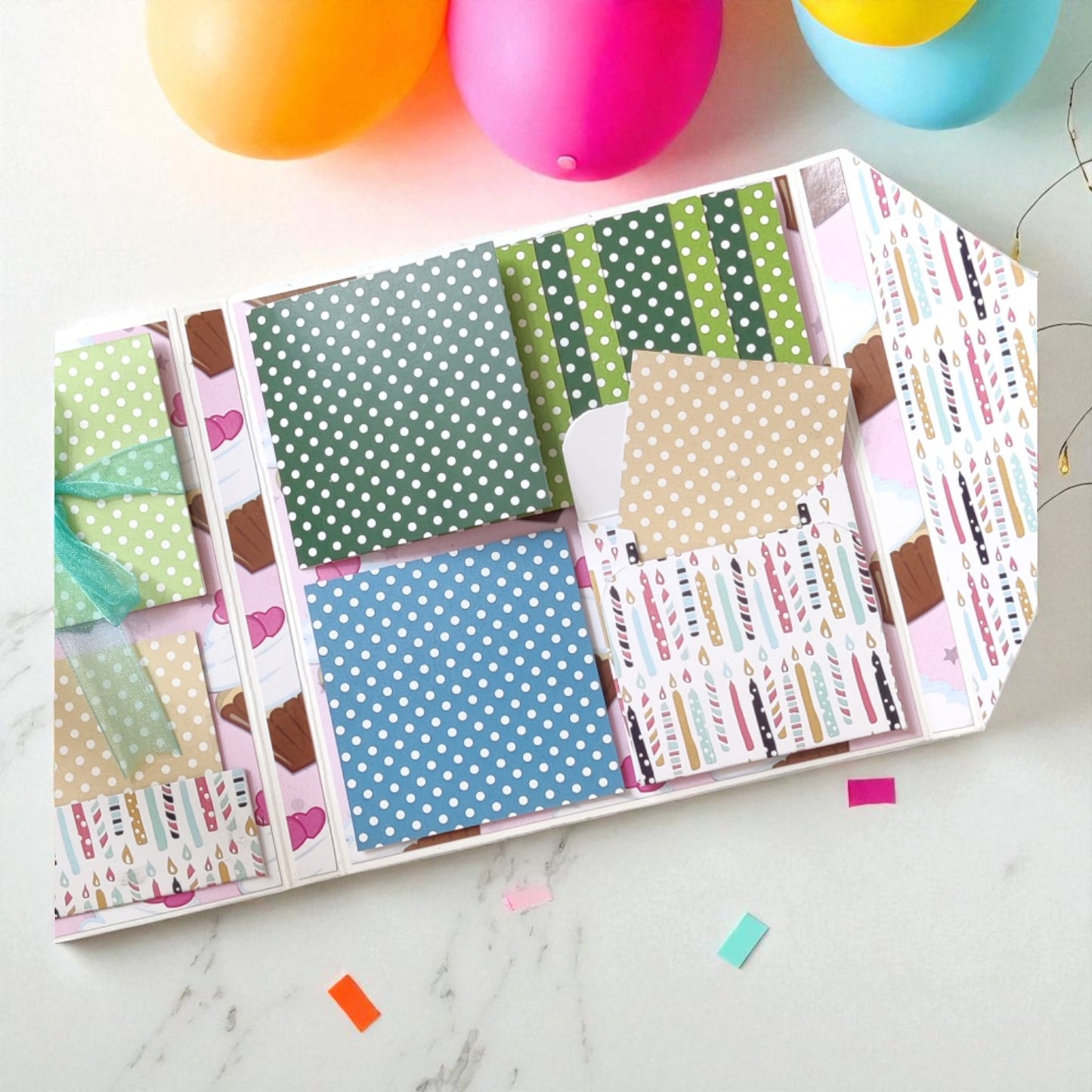 Personalized Birthday Envelope Scrapbook Card – Design 01
