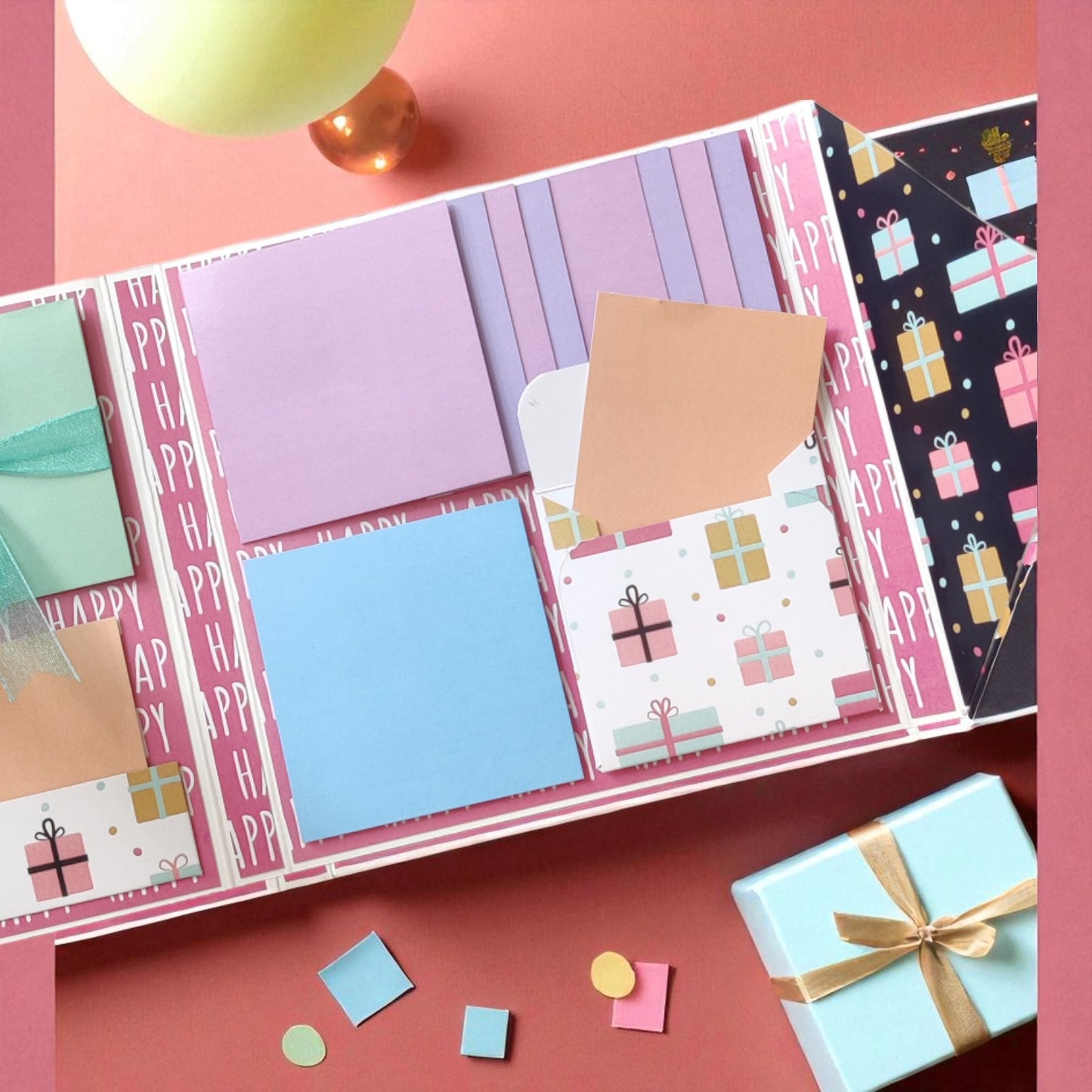 Personalized Birthday Envelope Scrapbook Card – Design 08