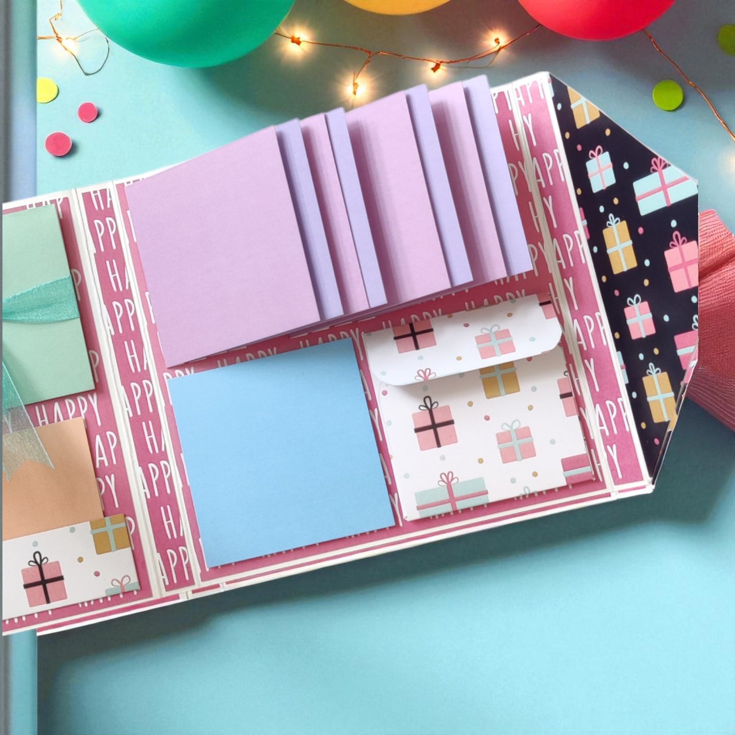 Personalized Birthday Envelope Scrapbook Card – Design 08