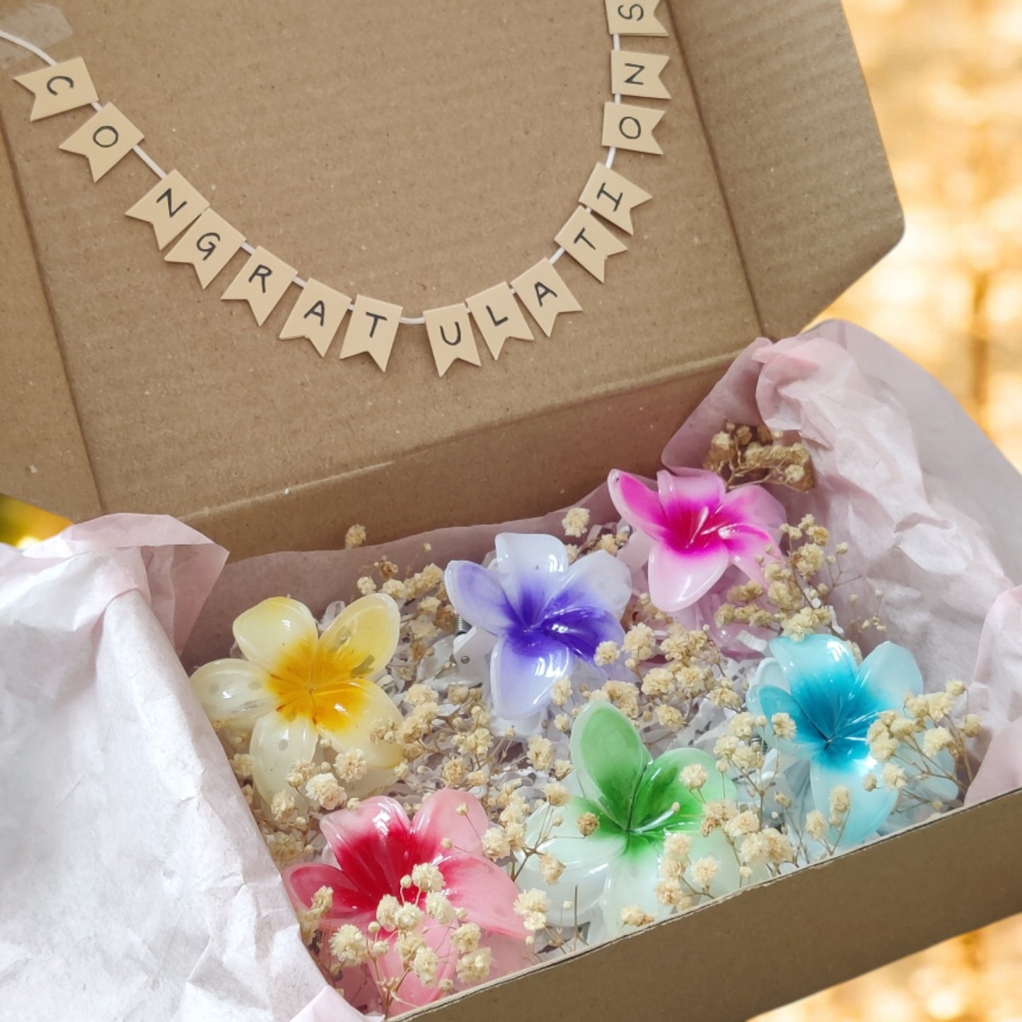 Garden of Joy – Floral Claw Clip Gift Hamper (Set of 6)