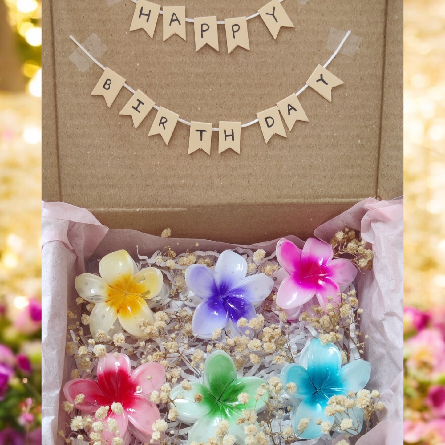 Garden of Joy – Floral Claw Clip Gift Hamper (Set of 6)