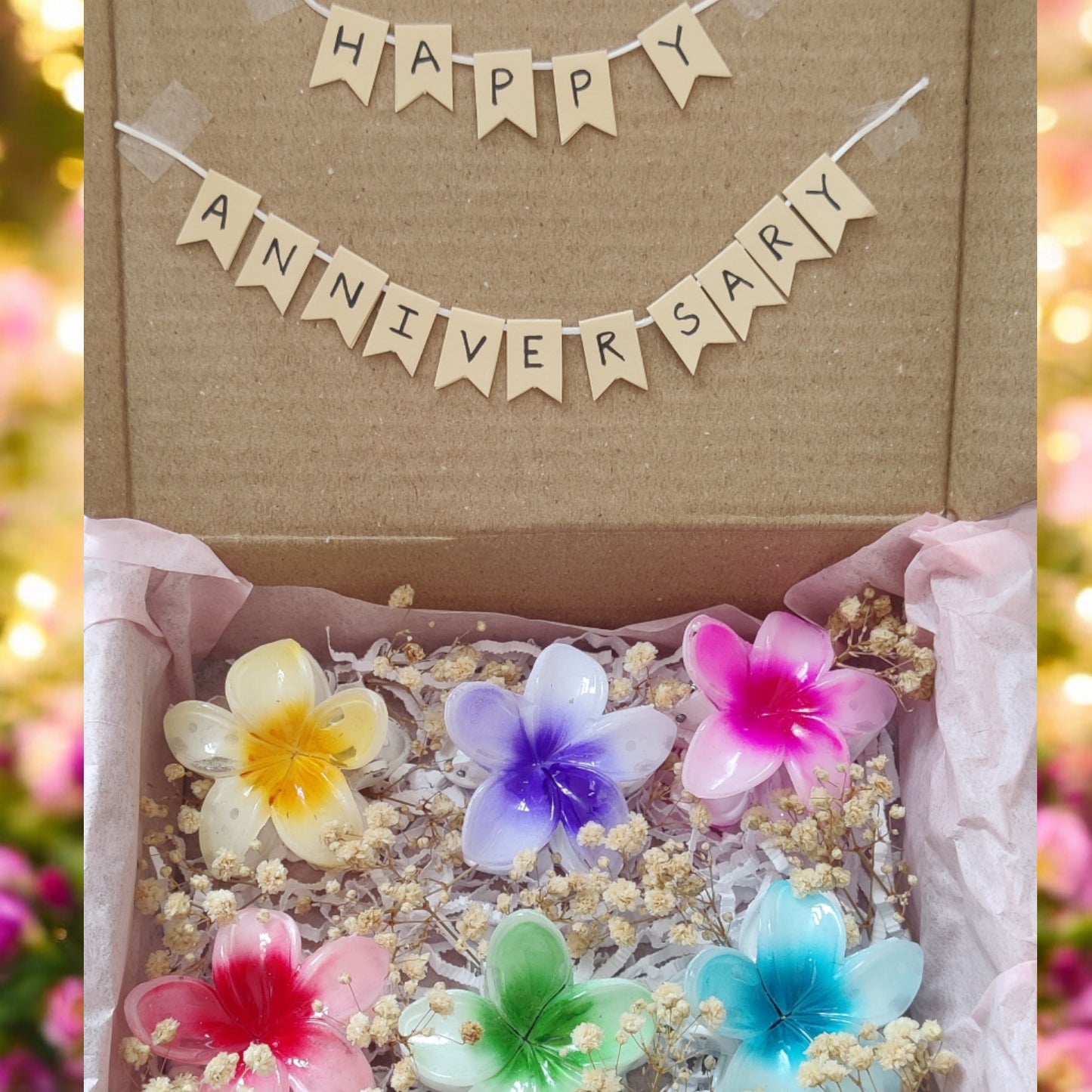 Garden of Joy – Floral Claw Clip Gift Hamper (Set of 6)