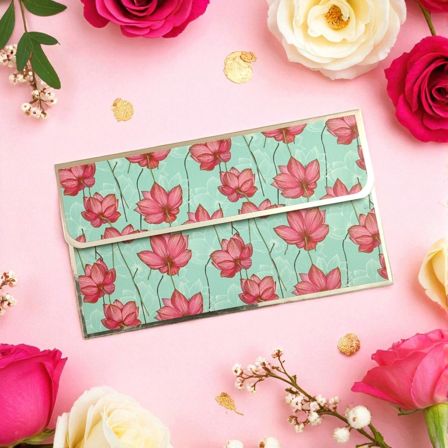 Lotus Bloom- Classic Traditional Magnetic Shagun Envelope