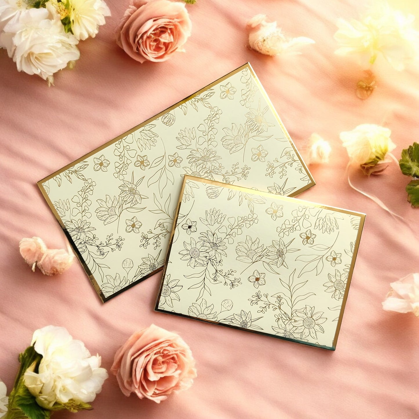 Whispering Petals- Luxe Duo Magnetic Shagun Envelope Set