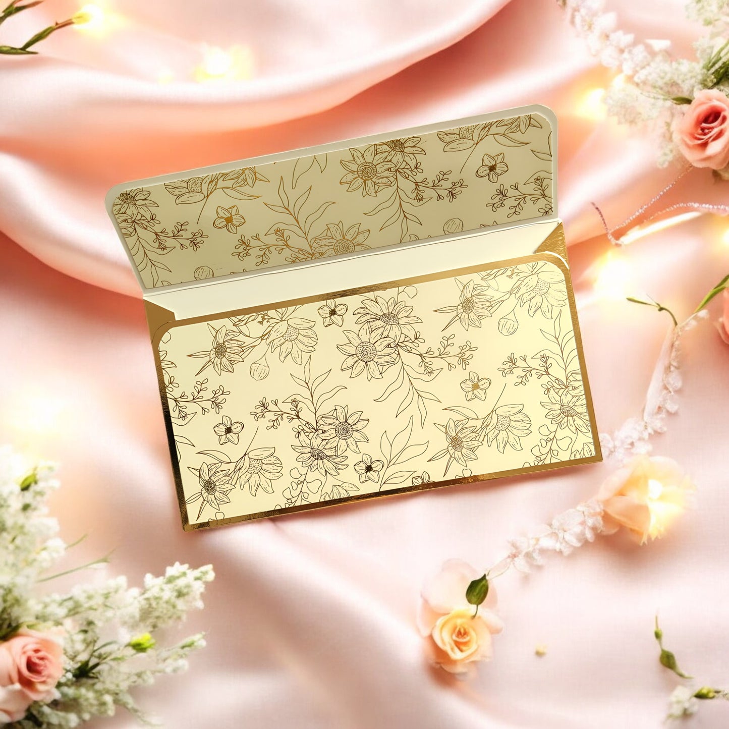 Whispering Petals- Classic Luxe Magnetic Shagun Envelope