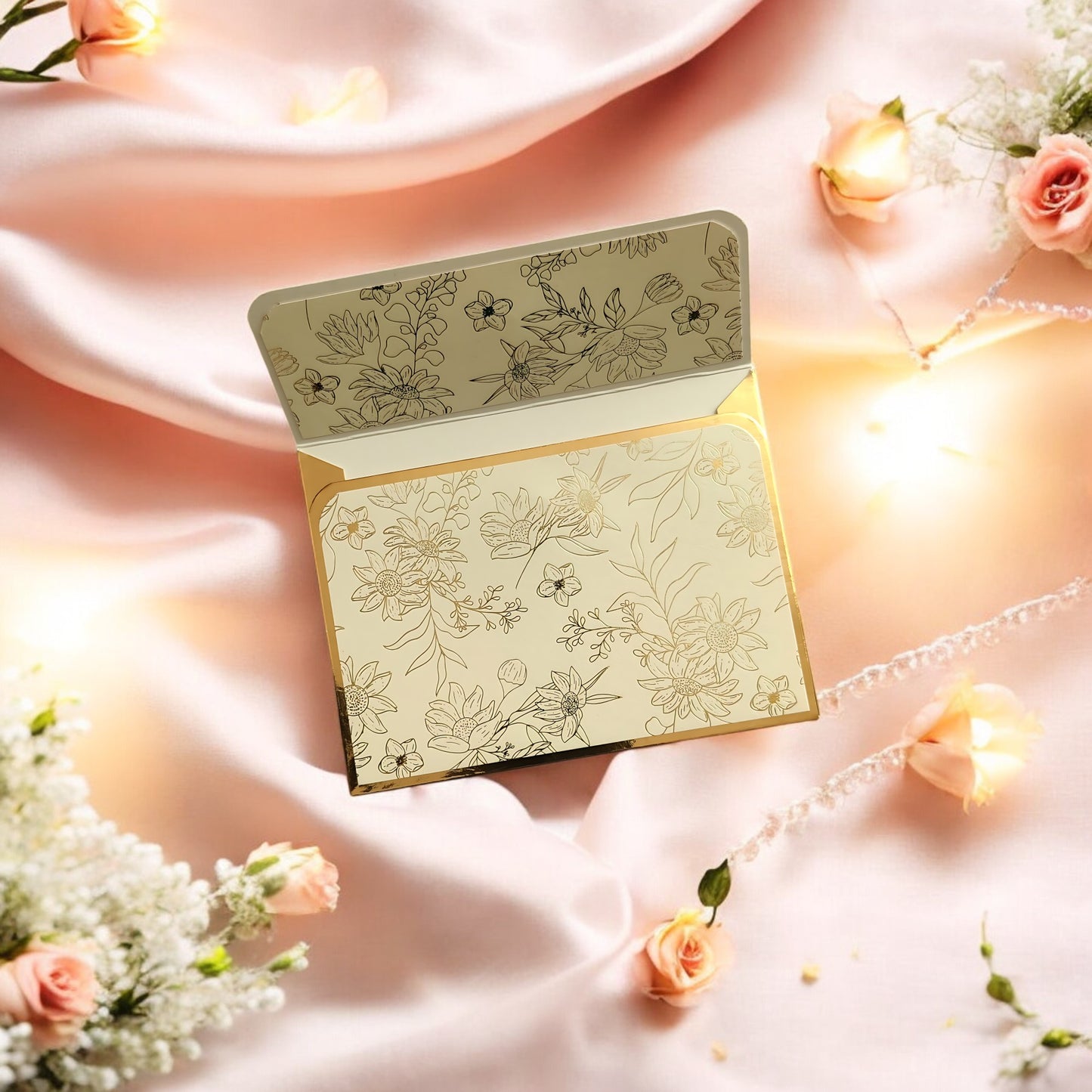 Whispering Petals- Petite Luxe Magnetic Shagun Envelope
