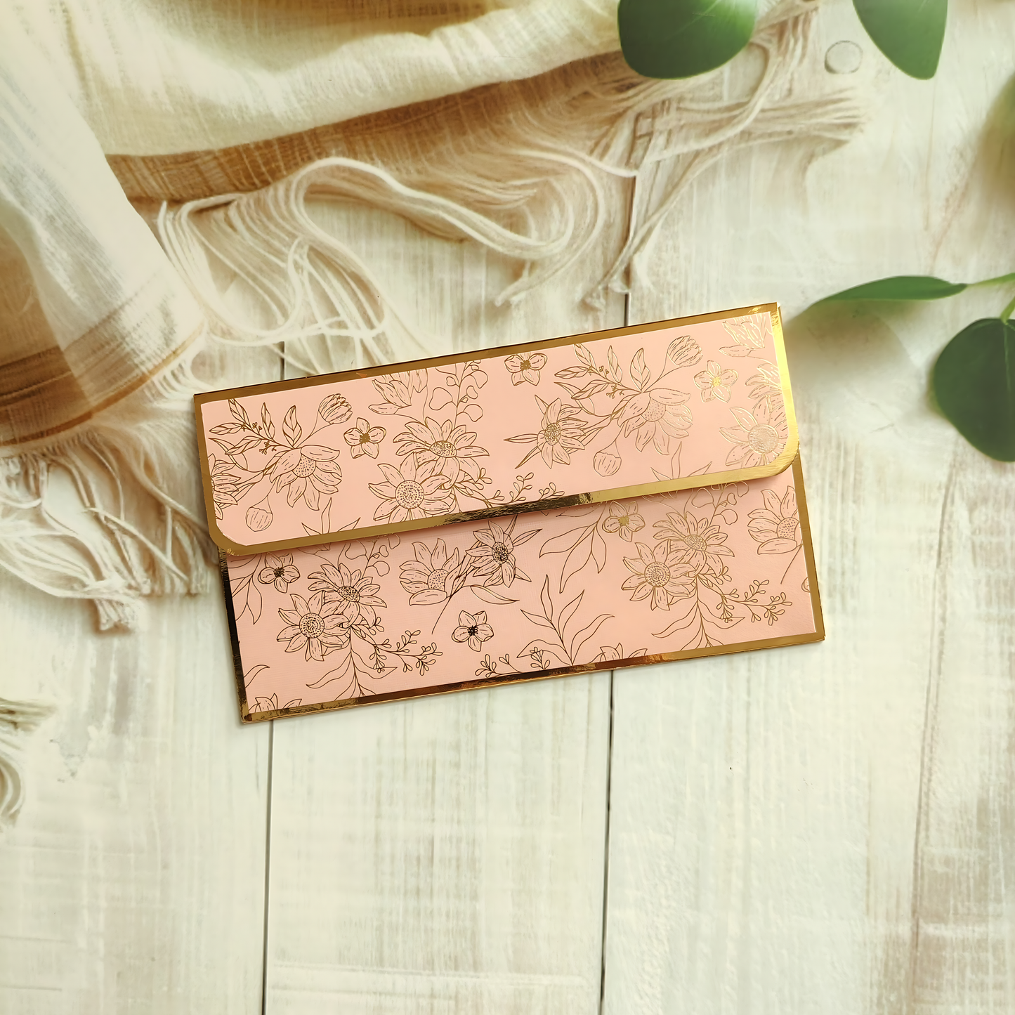 Blush Blossom- Classic Luxe Magnetic Money Envelope