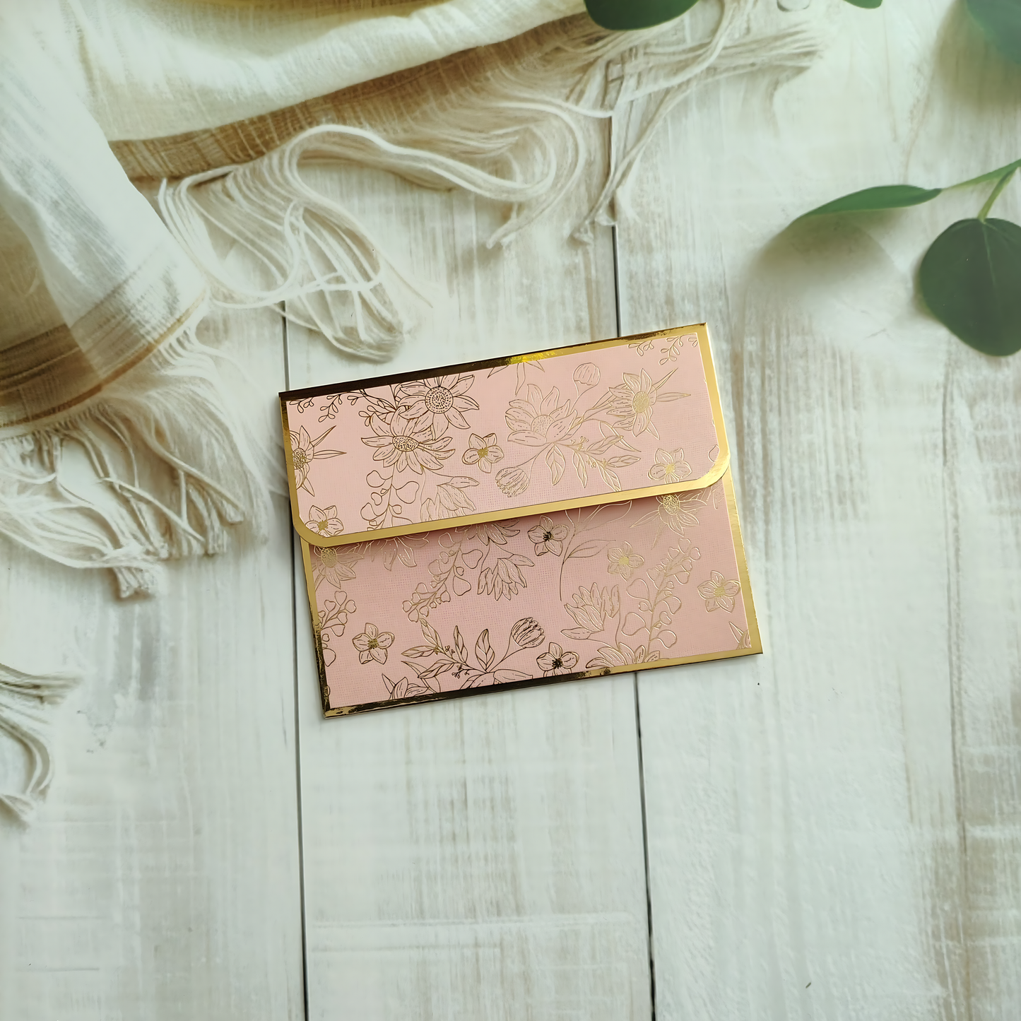 Blush Blossom- Petite Luxe Magnetic Money Envelope