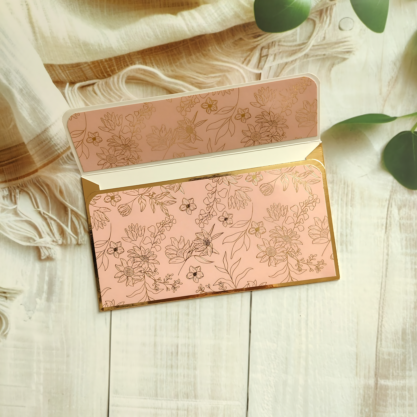 Blush Blossom- Classic Luxe Magnetic Money Envelope