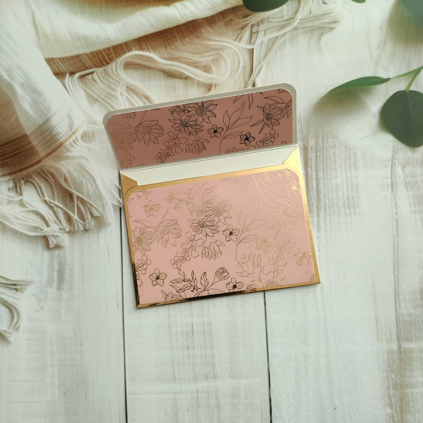 Blush Blossom- Petite Luxe Magnetic Money Envelope