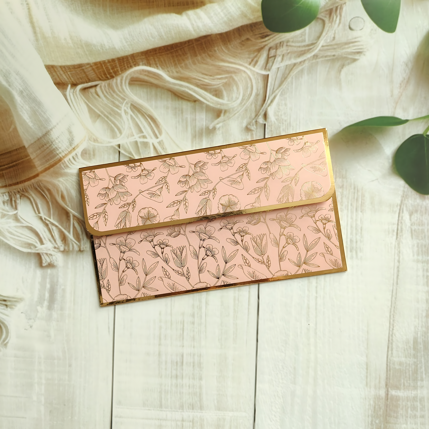 Blush Garden- Classic Luxe Magnetic Money Envelope