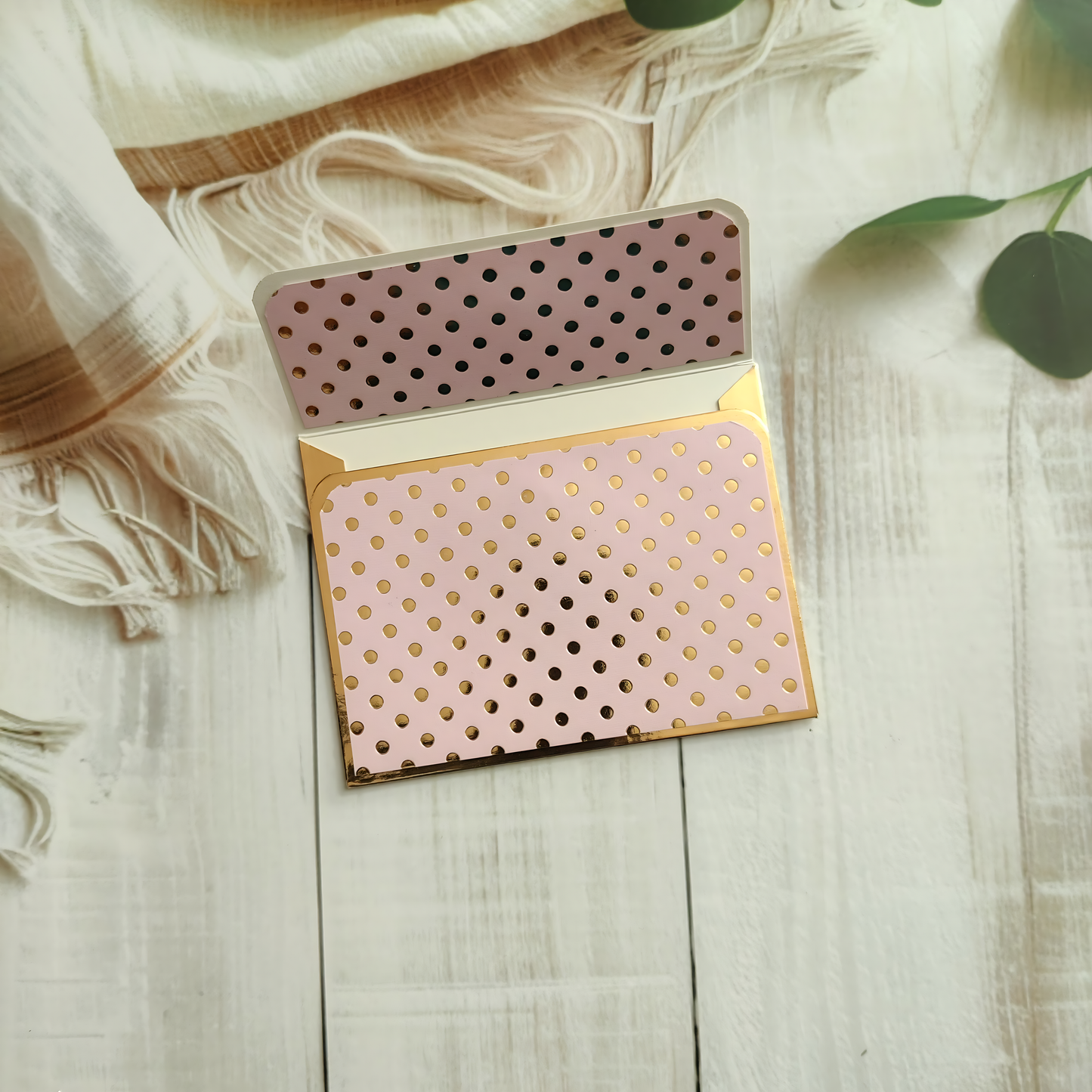 Gilded Dots- Petite Luxe Magnetic Money Envelope