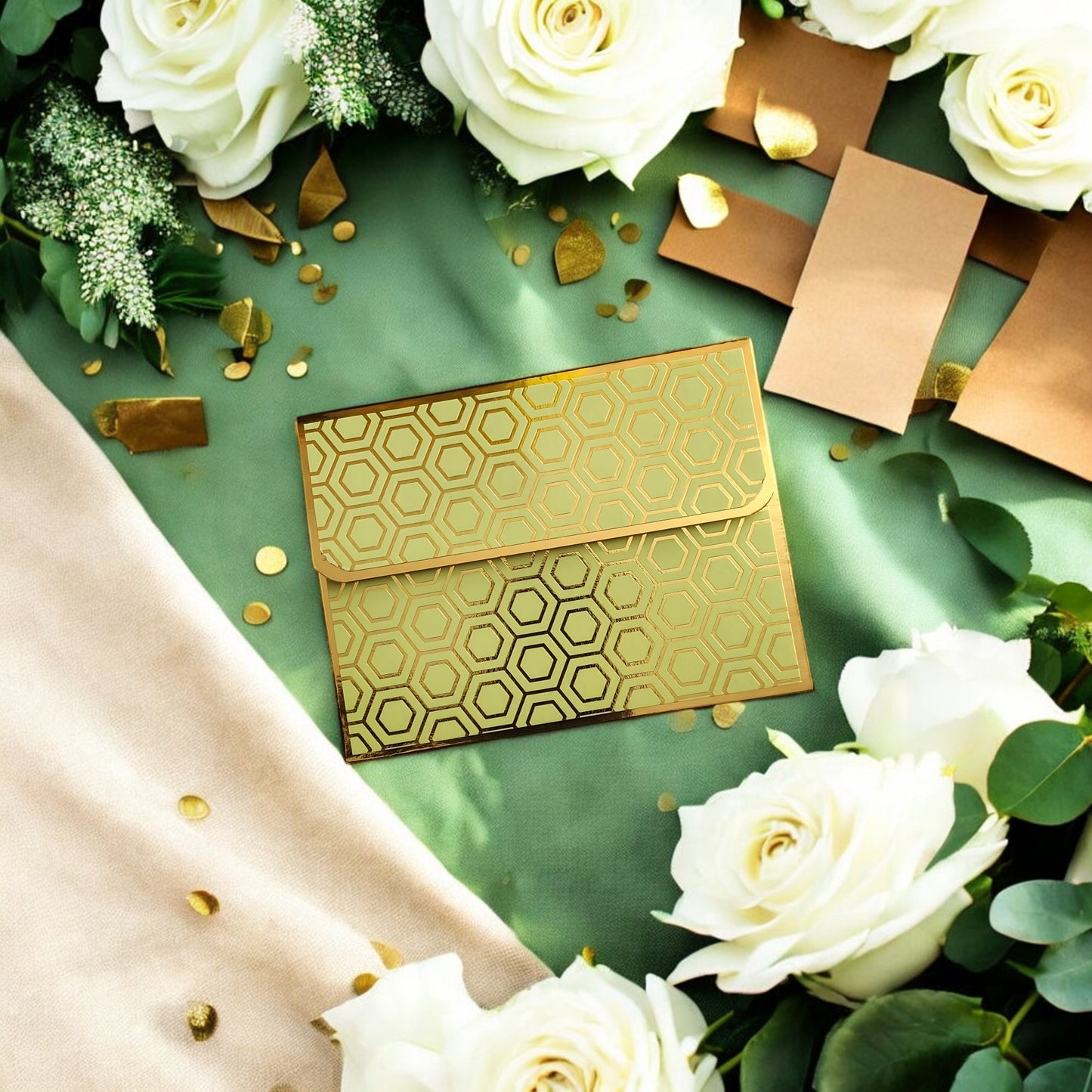Golden Hive- Petite Luxe Magnetic Shagun Envelope