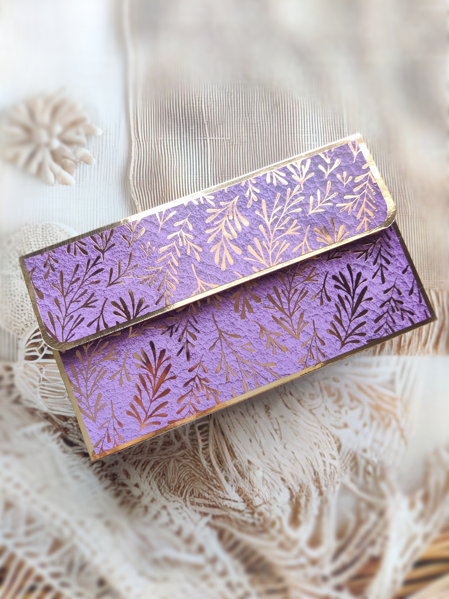 Lavender Fern Elegance- Magnetic Money Envelope