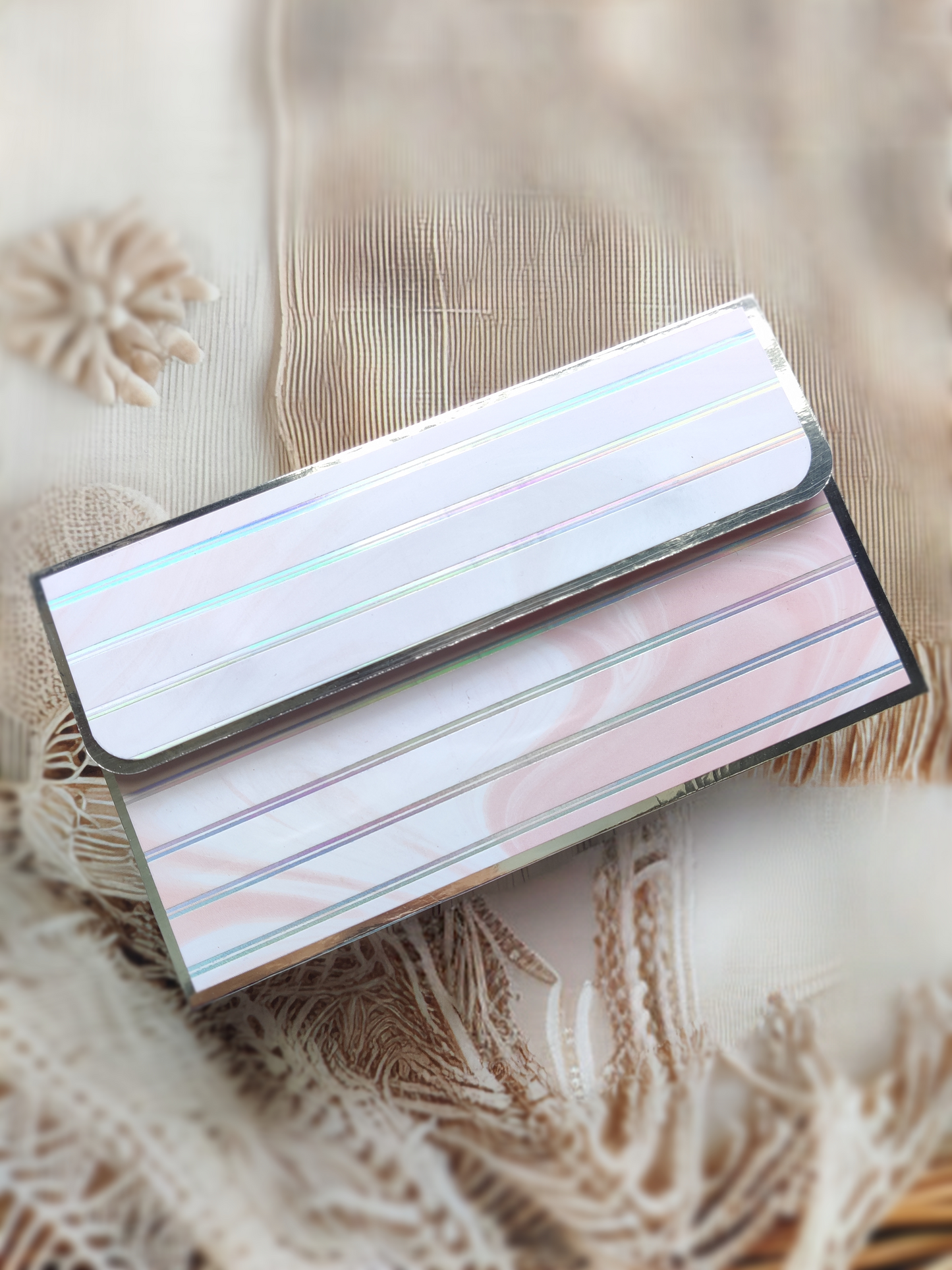 Blush Marble Elegance- Magnetic Money Envelope