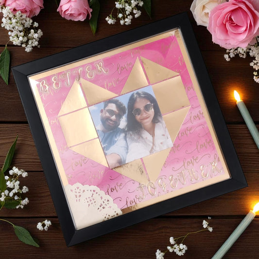 Better Together – Pink & Rose Gold Couple Photo Frame