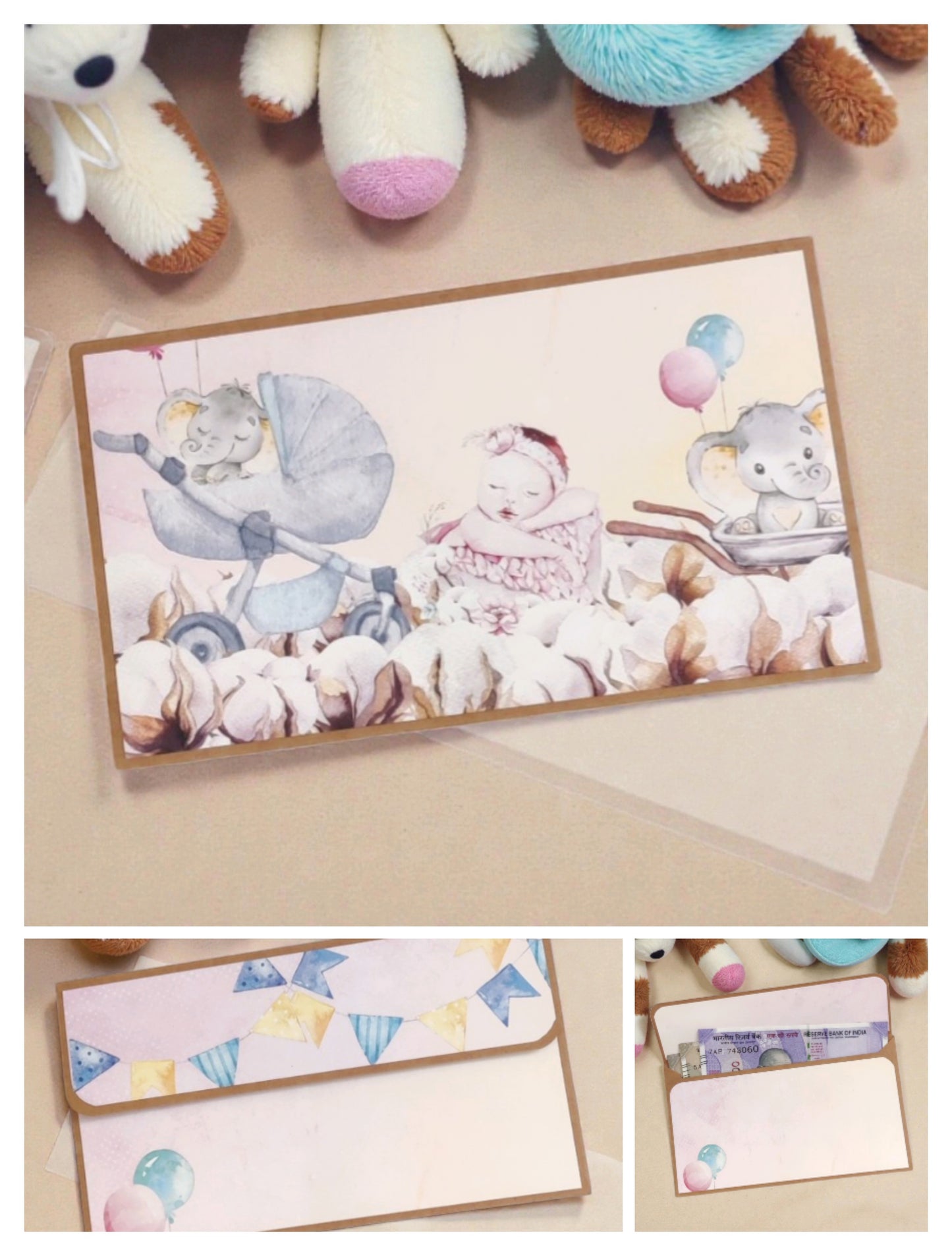 Classic Baby Theme Magnetic Money Envelopes – Set A